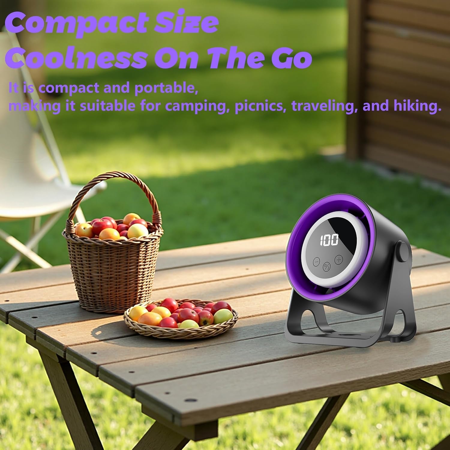 Small Desk Fans Quiet Wall Mounted Electric Fan Touch Control with High Compatibility Usb-Powered Adjustable 180°Tilt 100 Speeds Abiding Power Cooling Portable Fans for Home Office Bedroom Camping