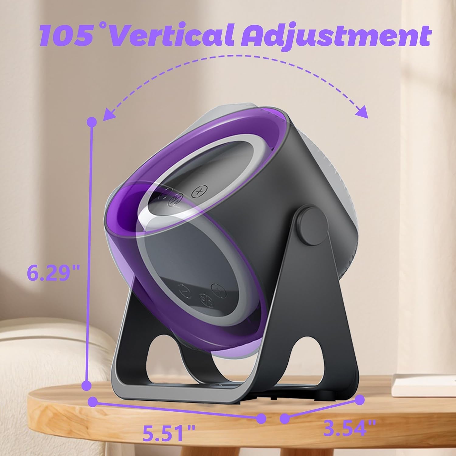 Small Desk Fans Quiet Wall Mounted Electric Fan Touch Control with High Compatibility Usb-Powered Adjustable 180°Tilt 100 Speeds Abiding Power Cooling Portable Fans for Home Office Bedroom Camping